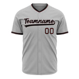 Custom Gray Baseball Jersey (With Black Color)