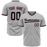 Custom Gray Baseball Jersey (With Black Color)