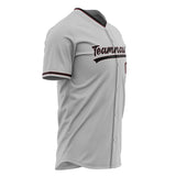 Custom Gray Baseball Jersey (With Black Color)