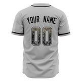 Custom Gray Baseball Jersey (With Black Color)