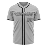 Custom Gray Baseball Jersey (With Black Color)