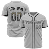 Custom Gray Baseball Jersey (With Black Color)