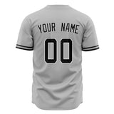 Custom Gray Baseball Jersey (With Black Color)