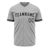 Custom Gray Baseball Jersey (With Black Color)