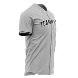 Custom Gray Baseball Jersey (With Black Color)