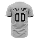 Custom Gray Baseball Jersey (With Black Color)