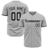 Custom Gray Baseball Jersey (With Black Color)