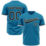 Custom Panther Blue Baseball Jersey (With Black Color)