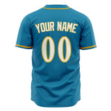 Custom Panther Blue Baseball Jersey (With White Color)