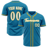 Custom Panther Blue Baseball Jersey (With White Color)