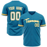 Custom Panther Blue Baseball Jersey (With White Color)