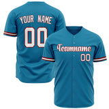 Custom Panther Blue Baseball Jersey (With White Color)