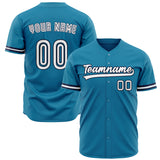 Custom Panther Blue Baseball Jersey (With White Color)