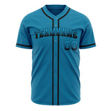 Custom Panther Blue Baseball Jersey (With Black Color)