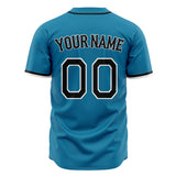 Custom Panther Blue Baseball Jersey (With Black Color)