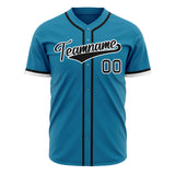 Custom Panther Blue Baseball Jersey (With Black Color)