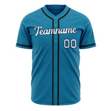 Custom Panther Blue Baseball Jersey (With White Color)