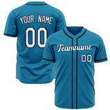 Custom Panther Blue Baseball Jersey (With White Color)