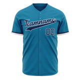 Custom Panther Blue Baseball Jersey (With Navy Color)