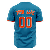 Custom Panther Blue Baseball Jersey (With Orange Color)