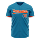 Custom Panther Blue Baseball Jersey (With Orange Color)