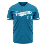 Custom Panther Blue Baseball Jersey (With White Color)