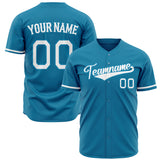 Custom Panther Blue Baseball Jersey (With White Color)