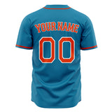 Custom Panther Blue Baseball Jersey (With Orange Color)