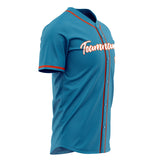 Custom Panther Blue Baseball Jersey (With Orange Color)