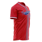 Custom Red Baseball Jersey (With Royal Color)