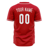 Custom Red Baseball Jersey (With White Color)