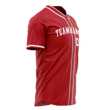 Custom Red Baseball Jersey (With White Color)