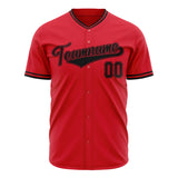 Custom Red Baseball Jersey (With Black Color)