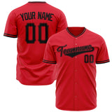 Custom Red Baseball Jersey (With Black Color)