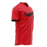 Custom Red Baseball Jersey (With Black Color)