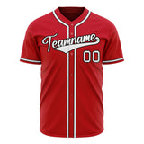 Custom Red Baseball Jersey (With White Color)