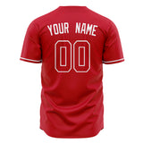 Custom Red Baseball Jersey (With White Color)