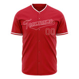 Custom Red Baseball Jersey (With White Color)