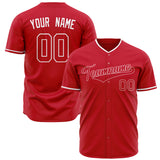 Custom Red Baseball Jersey (With White Color)