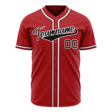 Custom Red Baseball Jersey (With Black Color)