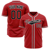 Custom Red Baseball Jersey (With Black Color)