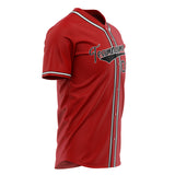 Custom Red Baseball Jersey (With Black Color)