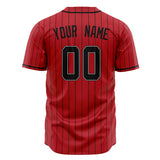 Custom Red Baseball Jersey (With Black Black Pinstripe)