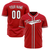 Custom Red Baseball Jersey (With White Color)