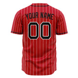 Custom Red Baseball Jersey (With Black White Pinstripe)