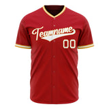 Custom Red Baseball Jersey (With White Color)