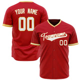 Custom Red Baseball Jersey (With White Color)