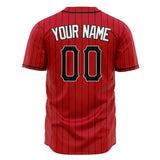 Custom Red Baseball Jersey (With Black Black Pinstripe)