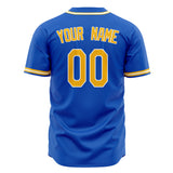 Custom Thunder Blue Baseball Jersey (With Gold Color)