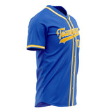 Custom Thunder Blue Baseball Jersey (With Gold Color)